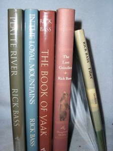 Four Rick Bass 1st Edition Books: Bass, Rick. Platte River. Boston: Houghton Mifflin, 1994. 1st in DJ. AND In the Loyal Mountain. Boston: Houghton Mifflin, 1995. 1st in DJ. AND The Book of Yaak. Boston: Houghton Mifflin, 1996. 1st in 