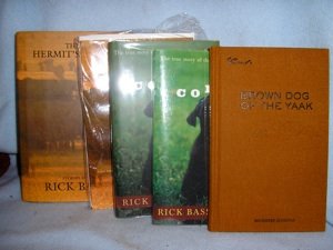 More Rick Bass 1sts and ARCs: Bass, Rick. The Hermit's Story. Boston: Houghton Mifflin, 2002. 1st in DJ. AND The Hermit's Story, ARC with promotional letter from publisher AND Colter. Boston: Houghton Mifflin, 2000. 1st in DJ. AND