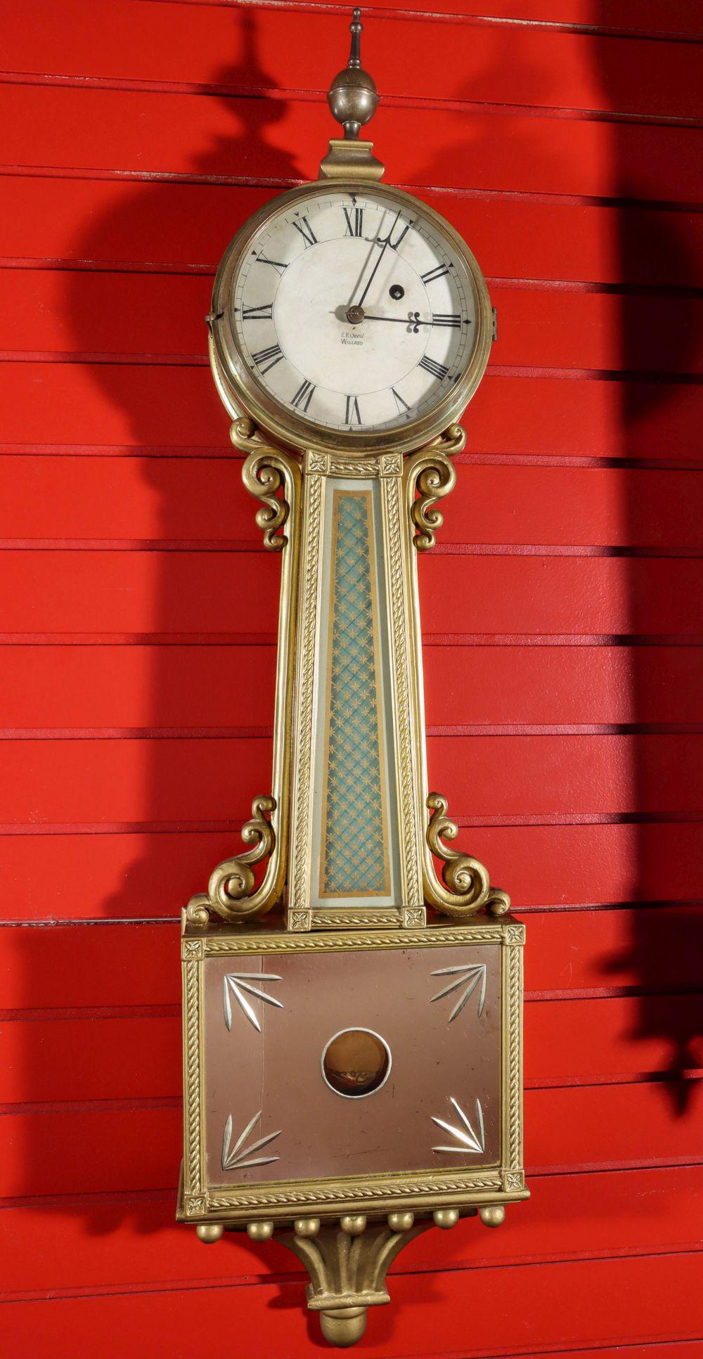 AN EARLY 20TH CENTURY BANJO CLOCK SIGNED E. E. ORVIS (1 of 11)