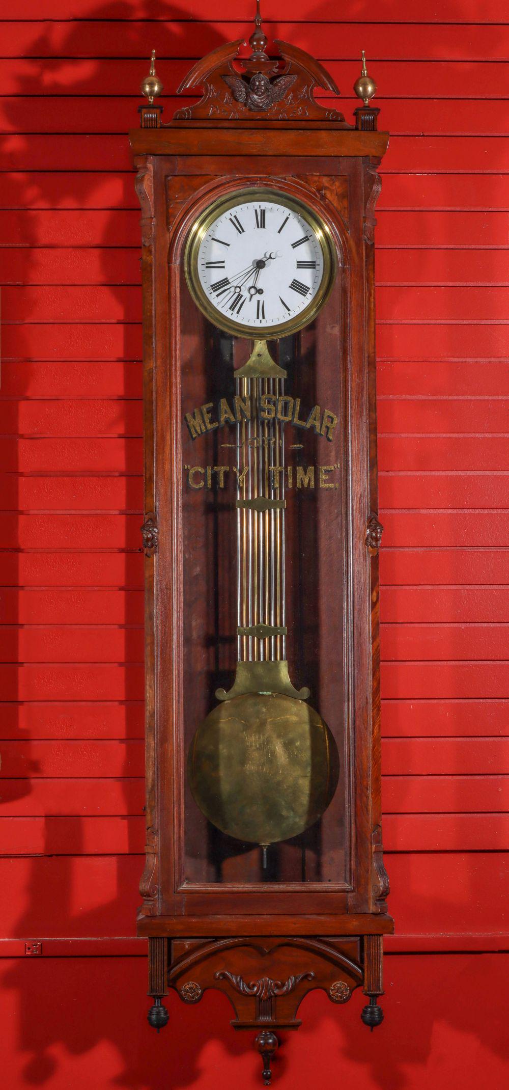 A WEIGHT DRIVEN 19TH C.  JEWELER'S REGULATOR (1 of 12)