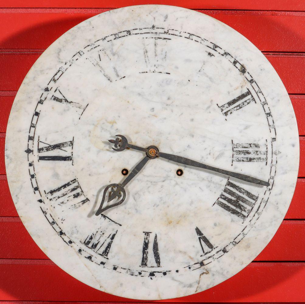 AN EARLY 20TH CENTURY MARBLE DIAL GALLERY CLOCK (1 of 7)