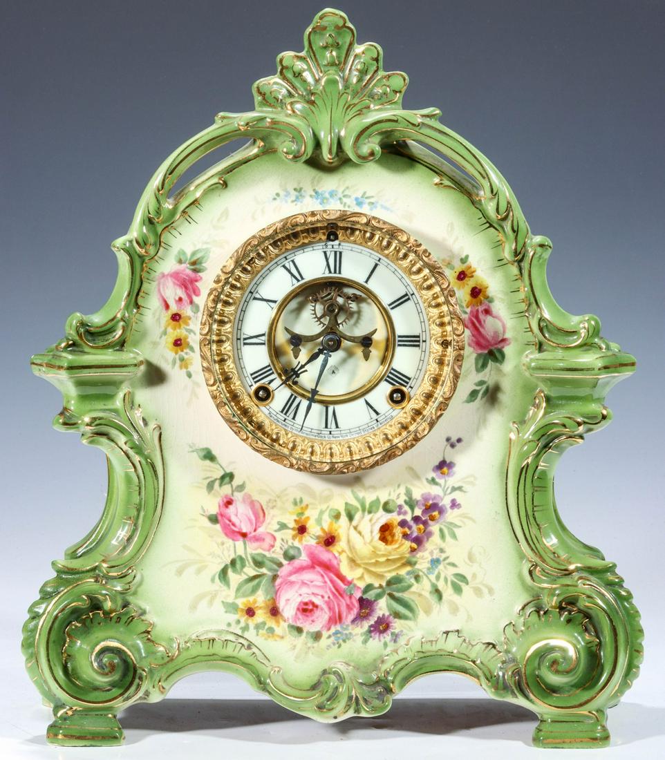 AN ANSONIA ''LA BRETAGNE'' CHINA CASE CLOCK (1 of 16)