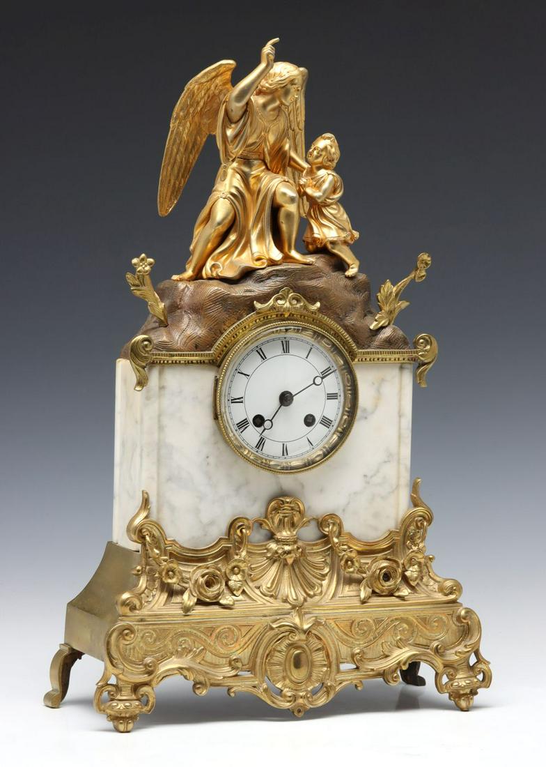 A 19C NAPOLEON III PARCEL GILT BRONZE AND MARBLE CLOCK (1 of 20)