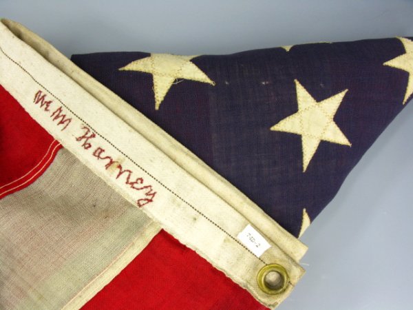 45-STAR AMERICAN FLAG 1896-1908: Measures 45.75 x 95 inches. Nice woven cotton wool flag.