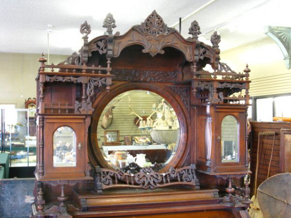 LARGE AND SUPER ORNATE WALNUT PACKARD ORGAN: A fancy model purchased new in Kansas City for $75.00 at the turn of the century.