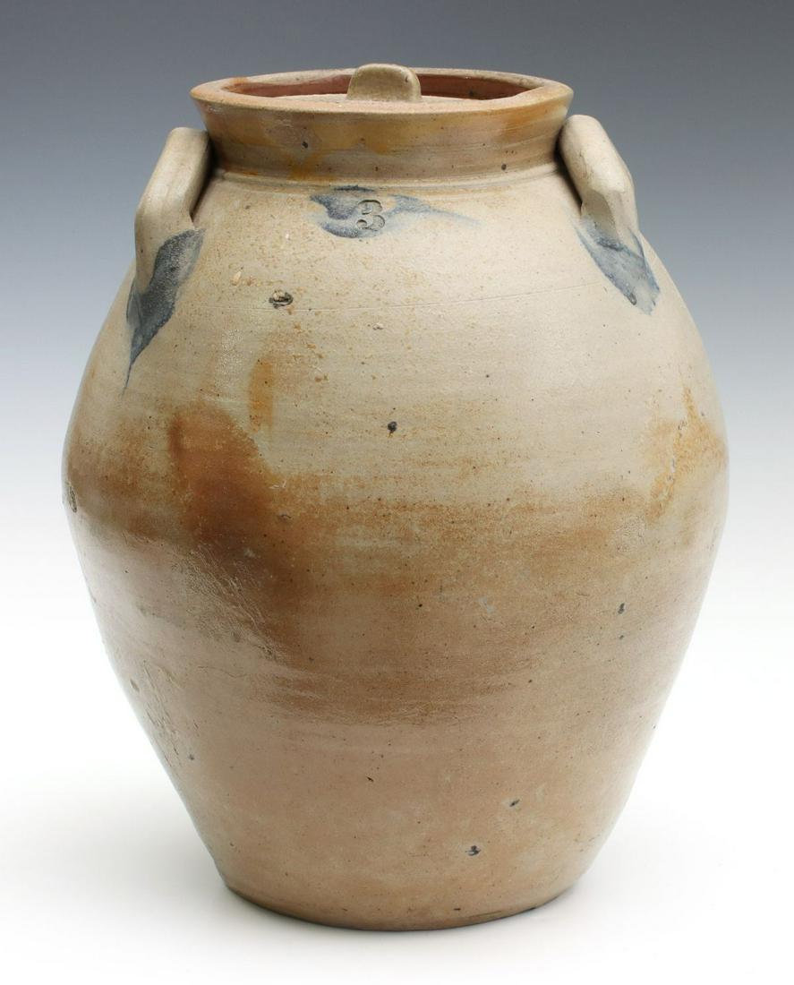 A 19TH C. AMERICAN OVOID FORM STONEWARE STORAGE JAR (1 of 14)