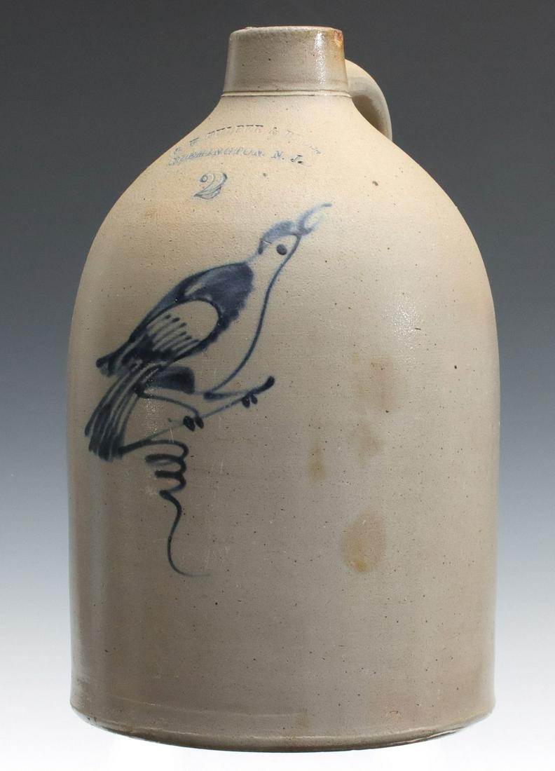 A 19TH C. STONEWARE JUG SIGNED G.W. FULPER & BROS. (1 of 12)