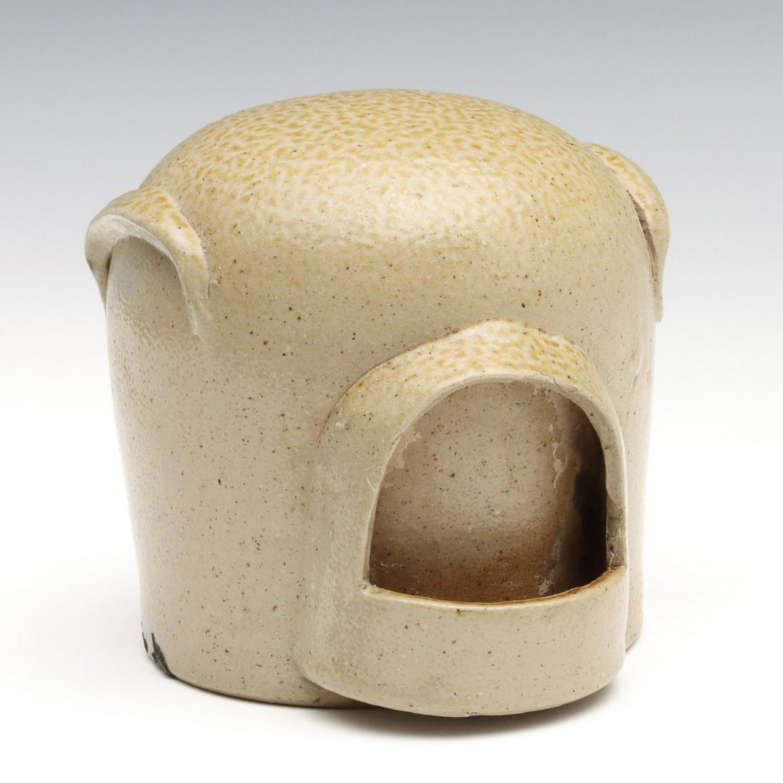 A 19TH C. HAND BUILT STONEWARE WHIMSEY CHICKEN WATERER (1 of 10)