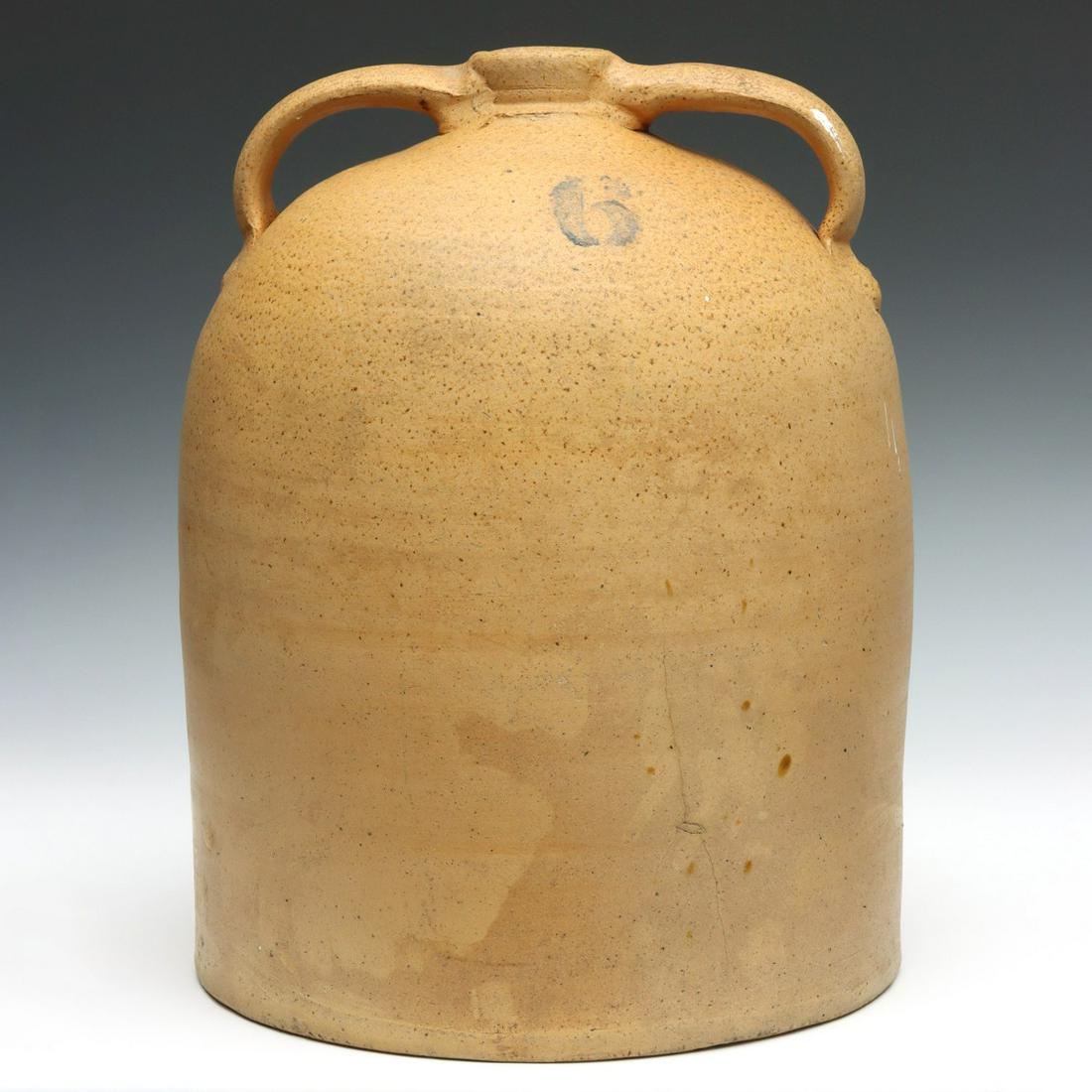 A LARGE BEEHIVE FORM STONEWARE JUG WITH TWO HANDLES (1 of 14)