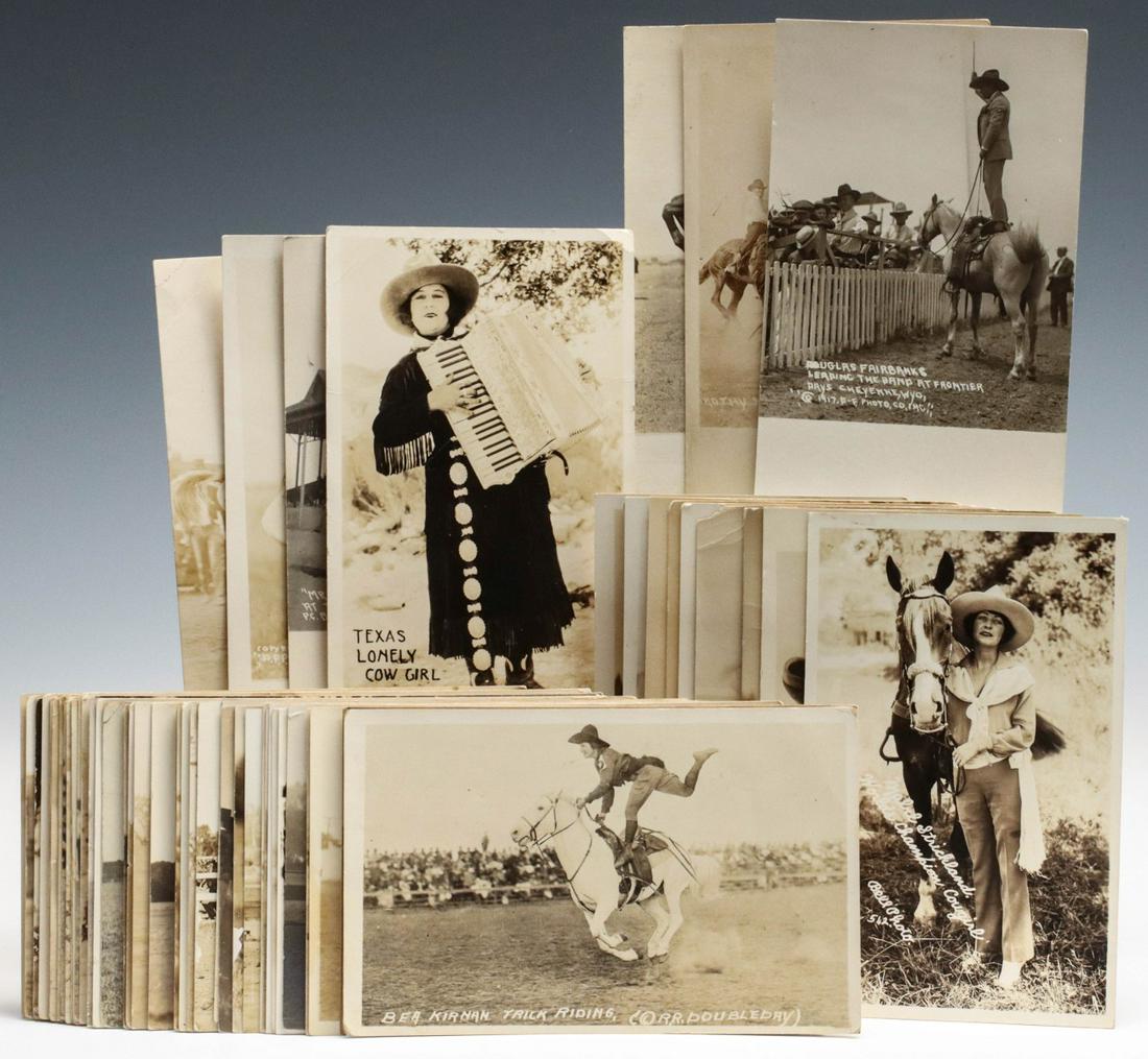 LADY TRICK RIDERS RODEO ROUND-UP REAL PHOTO POST CARDS (1 of 19)