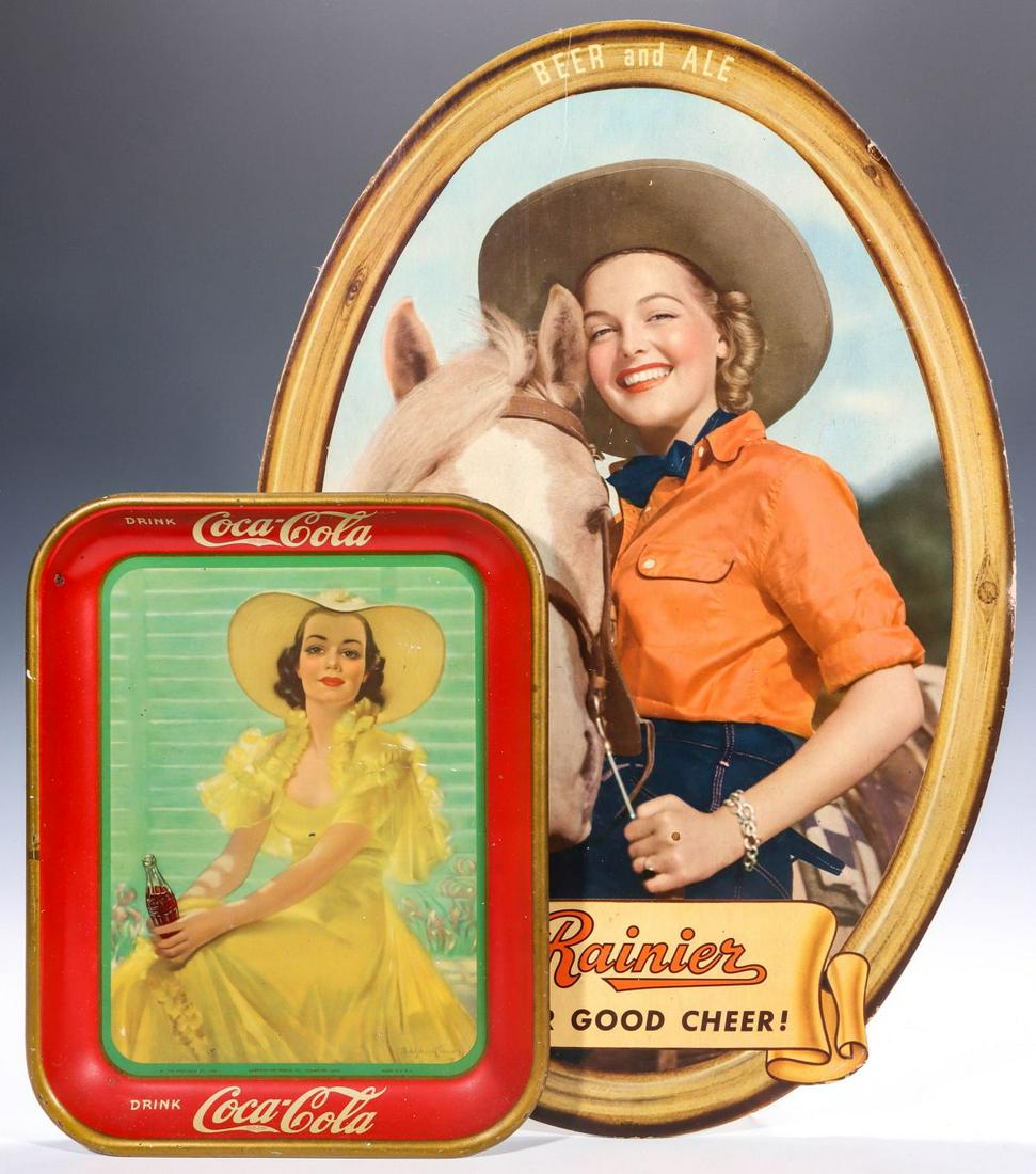 CIRCA 1940 RAINIER BEER AND COCA-COLA ADVERTISING (1 of 9)