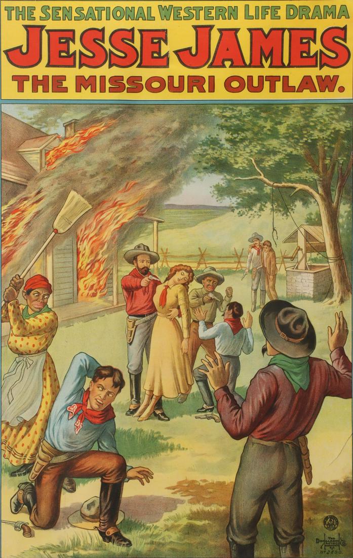 EARLY 20C POSTER FOR JESSE JAMES MISSOURI OUTLAW DRAMA (1 of 11)