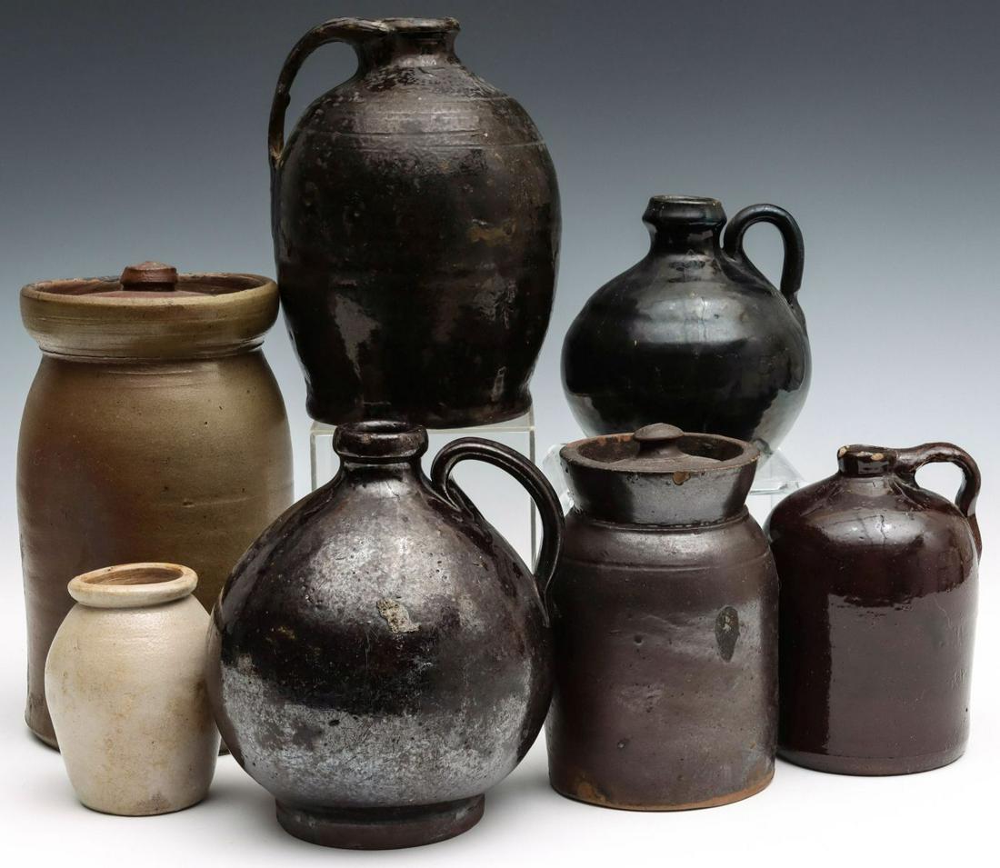 A COLLECTION OF 19TH CENTURY REDWARE AND STONEWARE (1 of 13)