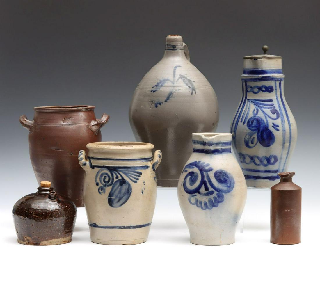 BLUE DECORATED AND OTHER EUROPEAN STONEWARE VESSELS (1 of 19)