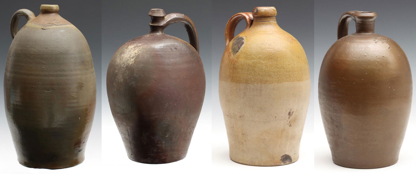 EARLY 19TH C. AMERICAN UNDECORATED STONEWARE JUGS (1 of 20)