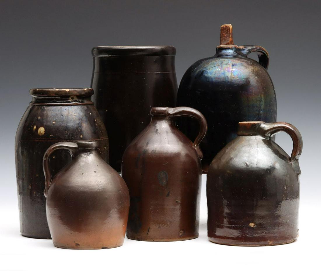 A COLLECTION OF UNSIGNED STONEWARE JUGS AND JARS (1 of 15)