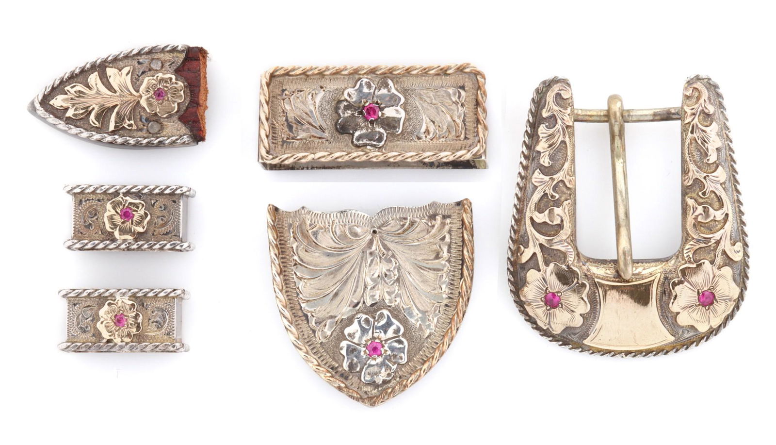 VINTAGE STERLING SILVER HARDWARE FROM WESTERN BELTS (1 of 8)