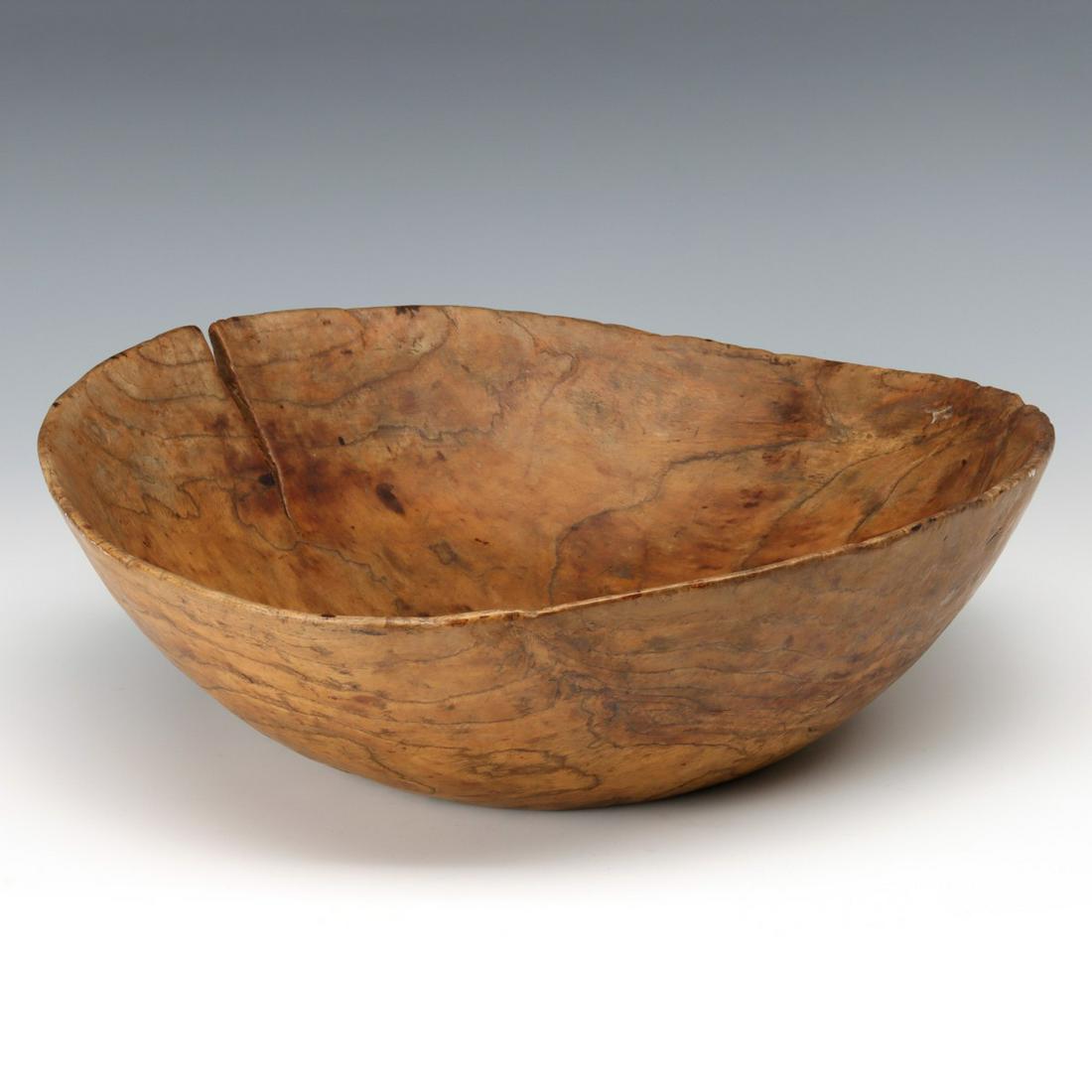 A 19TH CENTURY BURL BOWL (1 of 16)