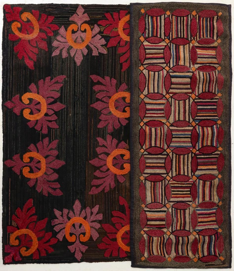 TWO GOOD EARLY 20TH CENTURY HOOKED RUGS (1 of 12)