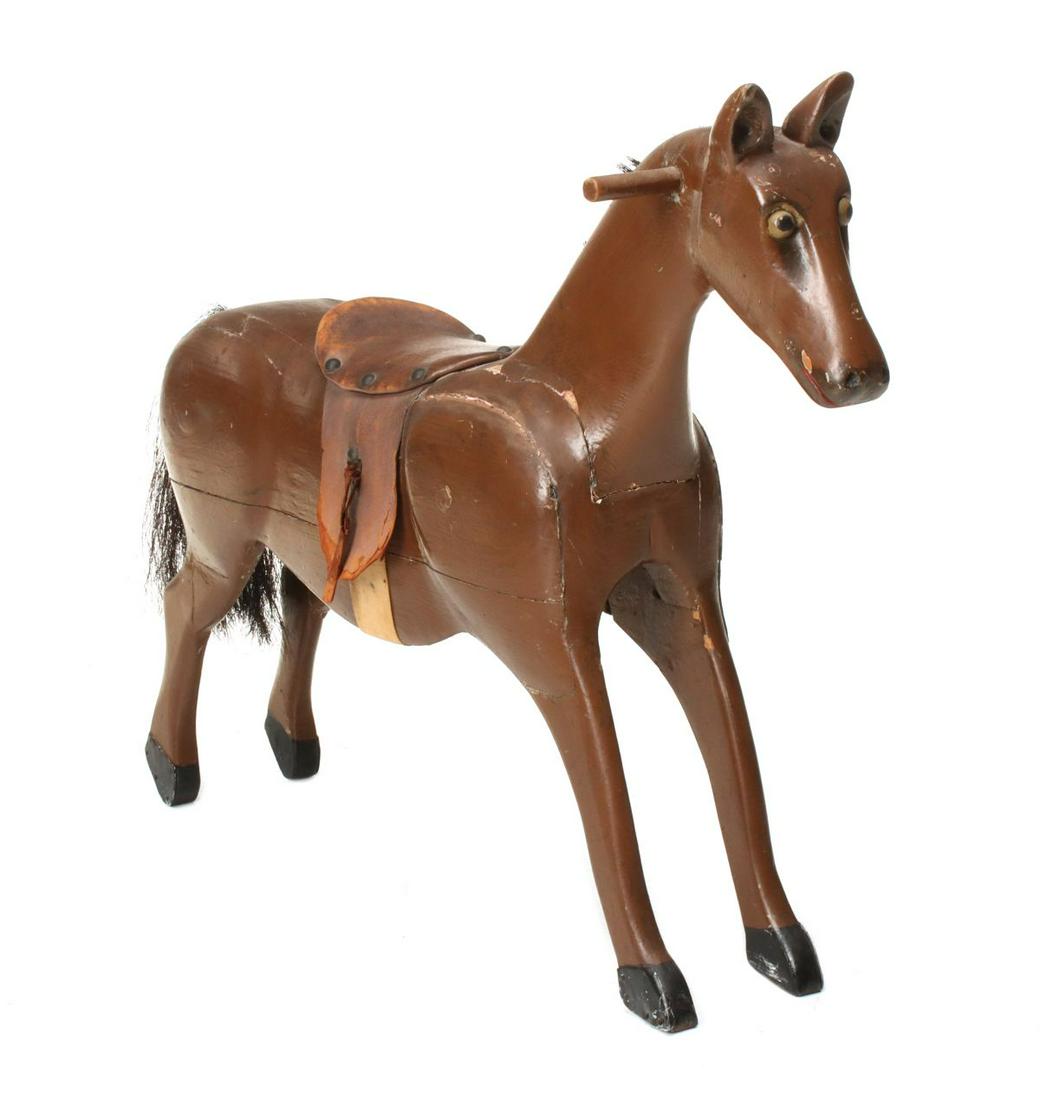 AN EARLY 20C. JOINED AND CARVED WOOD RIDE-ON TOY HORSE (1 of 14)