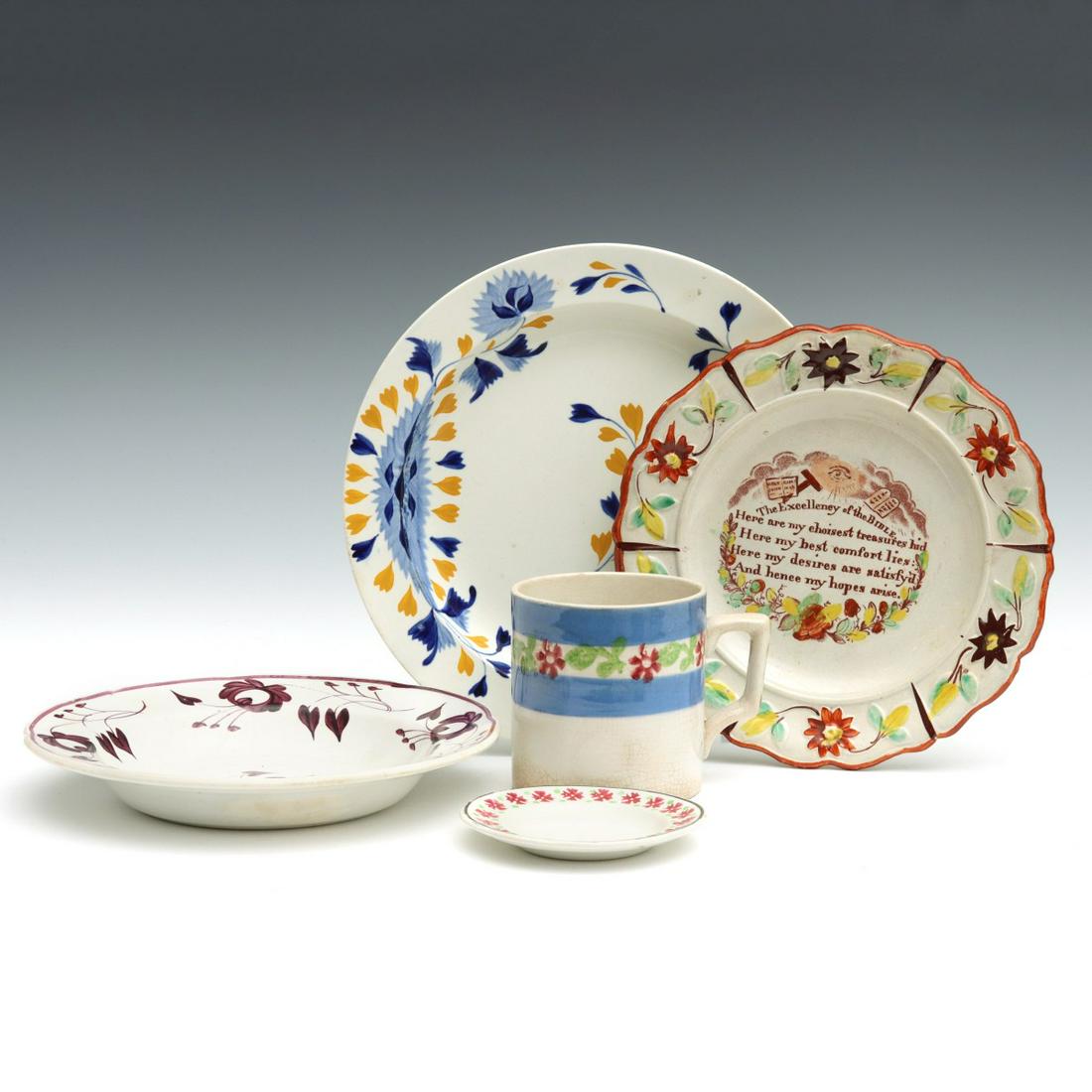 A LOT OF GOOD EARLY 19TH C. STAFFORDSHIRE CREAMWARE (1 of 15)