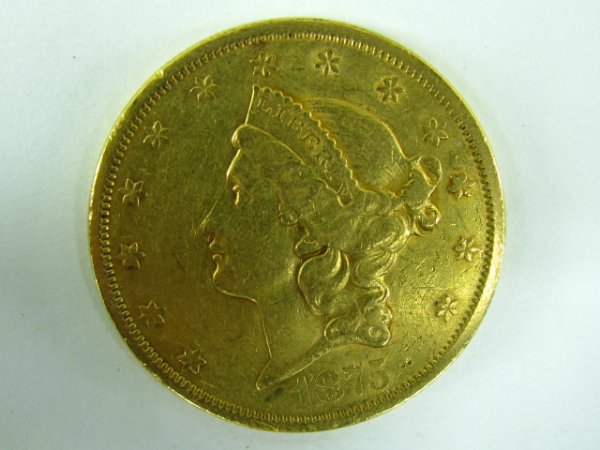 1875 $20 LIBERTY HEAD U.S. GOLD COIN