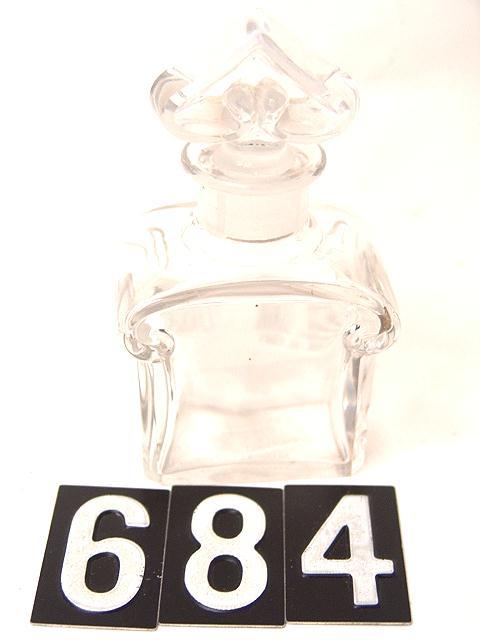 BACCARAT CRYSTAL PERFUME BOTTLE FOR GUERLAIN: "4.5 inches, duly marked underneath, good condition"