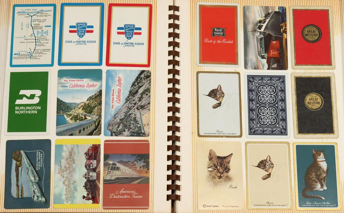 A COLLECTION OF RAILROAD ADVERTSNG PLAYING CARD SINGLES: Please see the lot images for a full depiction of this lot's contents. We happily provide seamless in-house packing and shipping services on nearly everything we sell.