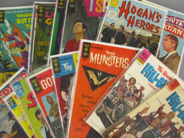 16 TV SHOW RELATED COMICS GET SMART, BUCK ROGERS: Includes Beverly Hillbillies 8, 20, Munsters 5, 15, Gomer Pyle 3, Get Smart 2, F-Troop 1, 2, Hogan's Heroes 2, My Favorite Martian 9, Buck Rogers 5, I Spy 6, Fantastic Voyage 1, Land of the Giants 2, 