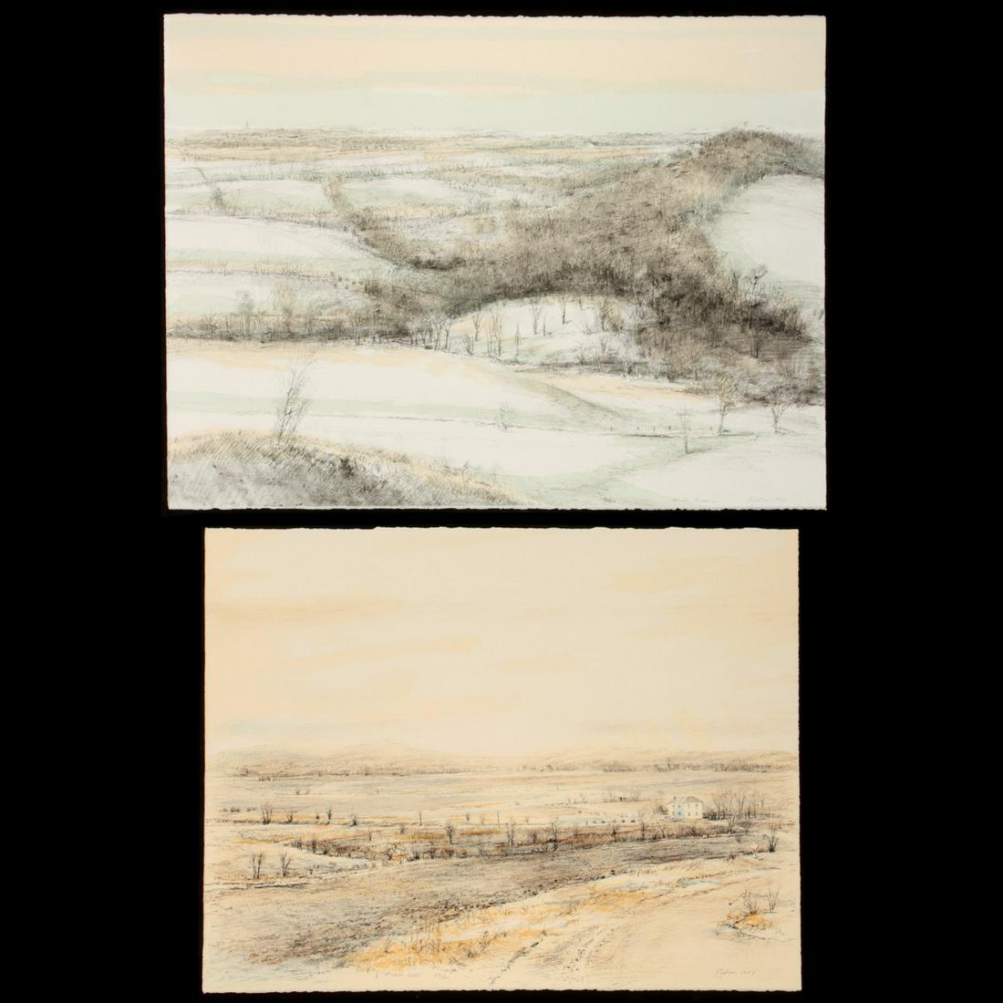 ROBERT SUDLOW (1920-2010) PENCIL SIGNED LITHOGRAPHS: Robert N. Sudlow (1920-2010) Maple Hill 22/30 and Winter Baldwin 6/54 1987 and 1990 The two pencil signed works as shown and listed here. Sheet sizes measure 21 x 27 and 22.5 x 30 inches. We happily p