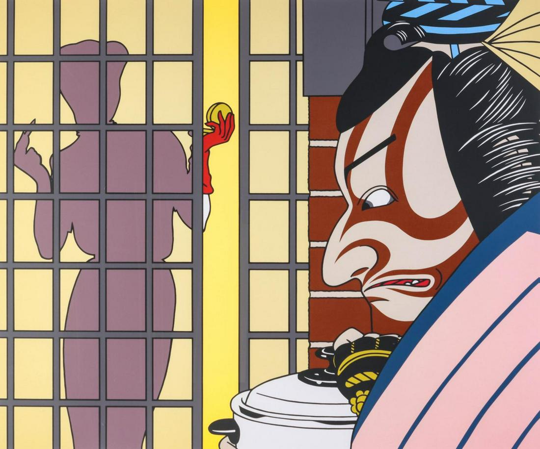 ROGER SHIMOMURA (Born 1939) PENCIL-SIGNED SERIGRAPH: Roger Shimomura (Born 1939) Enter The Rice Cooker 1994 The silkscreen on paper in thirteen colors signed by the artist in pencil below the image lower right, titled lower center, artist's proof number