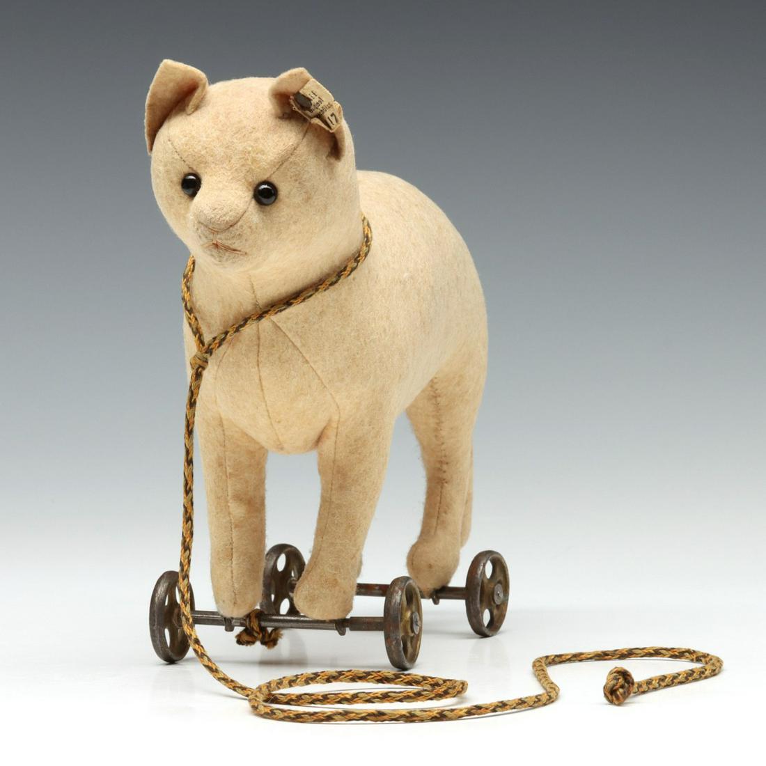 A RARE EARLY STEIFF CAT ON WHEELS CIRCA 1905-1917 (1 of 20)