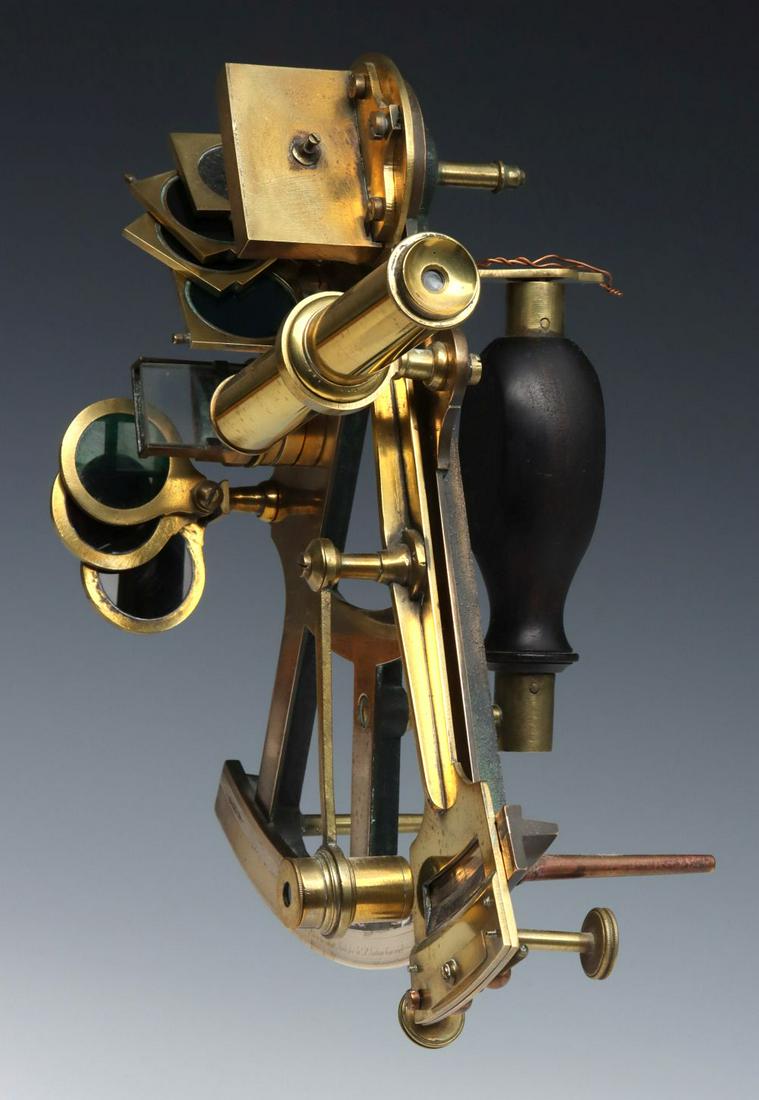 A 19TH CENTURY BRASS SEXTANT SIGNED CRICHTON & SON (1 of 15)