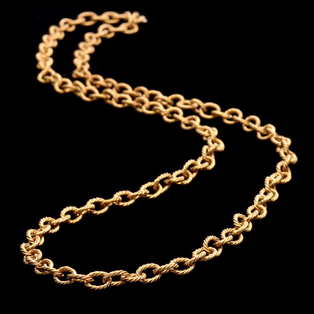 A FINE 30-INCH 14K GOLD TWISTED WIRE CABLE LINK CHAIN (1 of 9)