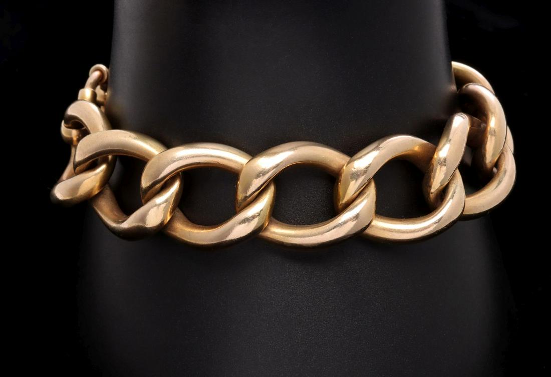 A HEAVY 14K GOLD LINK BRACELET SIGNED HARRY S. BICK (1 of 6)