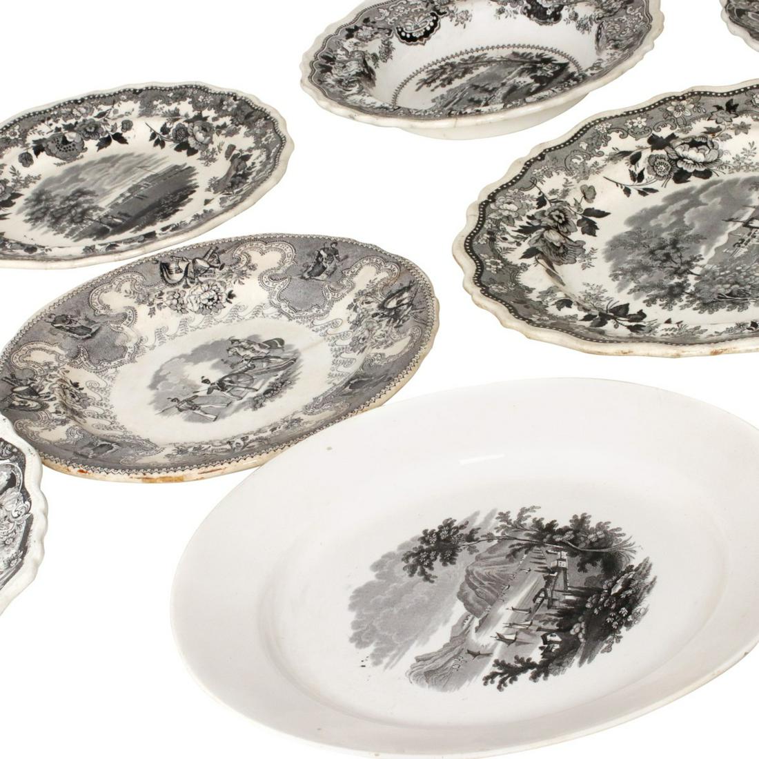 BLACK TRANSFER TABLEWARES CIRCA 1850 (1 of 20)