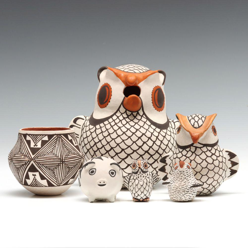 A COLLECTION OF ACOMA AND ZUNI PUEBLO OWLS AND MORE (1 of 16)