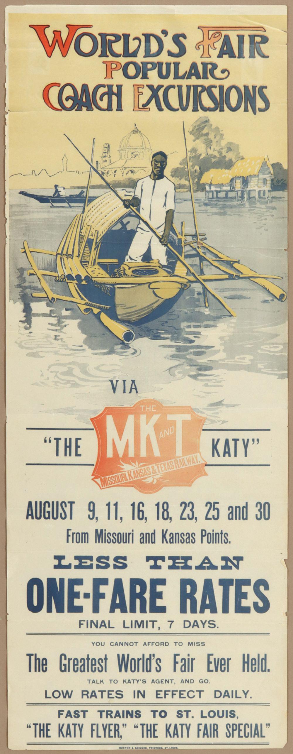 AN M-K-T RAILWAY 1904 ST. LOUIS WORLD'S FAIR BROADSIDE (1 of 12)