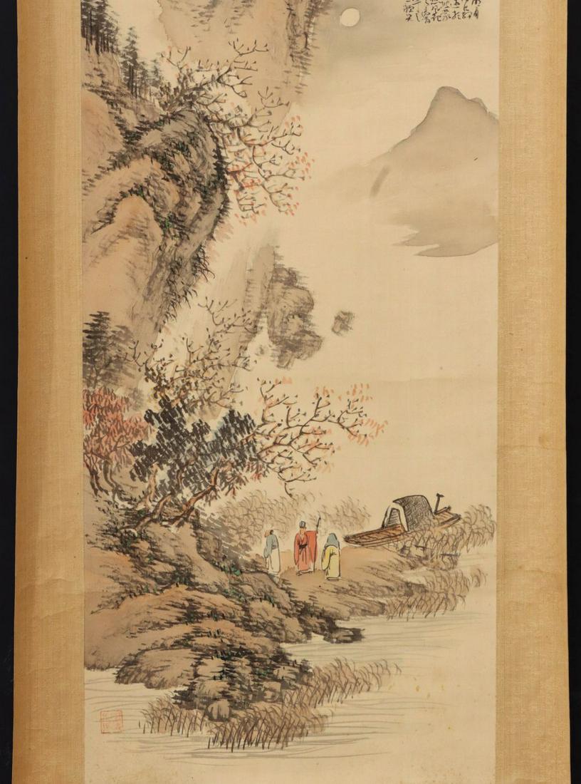 A CHINESE WATERCOLOR MOUNTED AS SCROLL BY HUANG SHI (1 of 9)