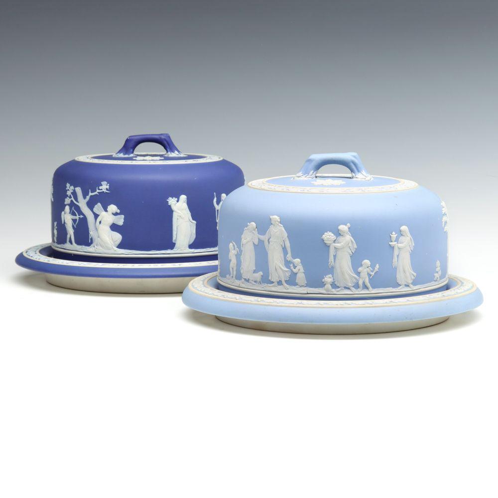 DARK AND LIGHT BLUE WEDGWOOD JASPERWARE CHEESE DISHES (1 of 19)