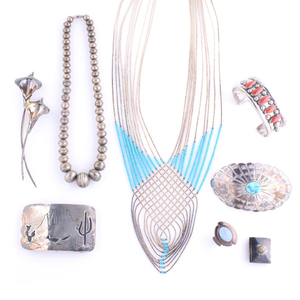 A COLLECTION OF STERLING SILVER JEWELRY (1 of 16)