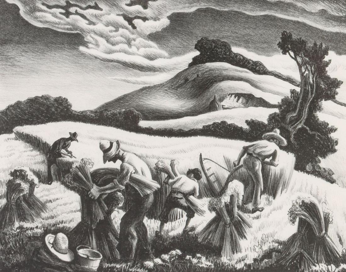 THOMAS HART BENTON (1889-1975) PENCIL SIGNED LITHOGRAPH (1 of 9)