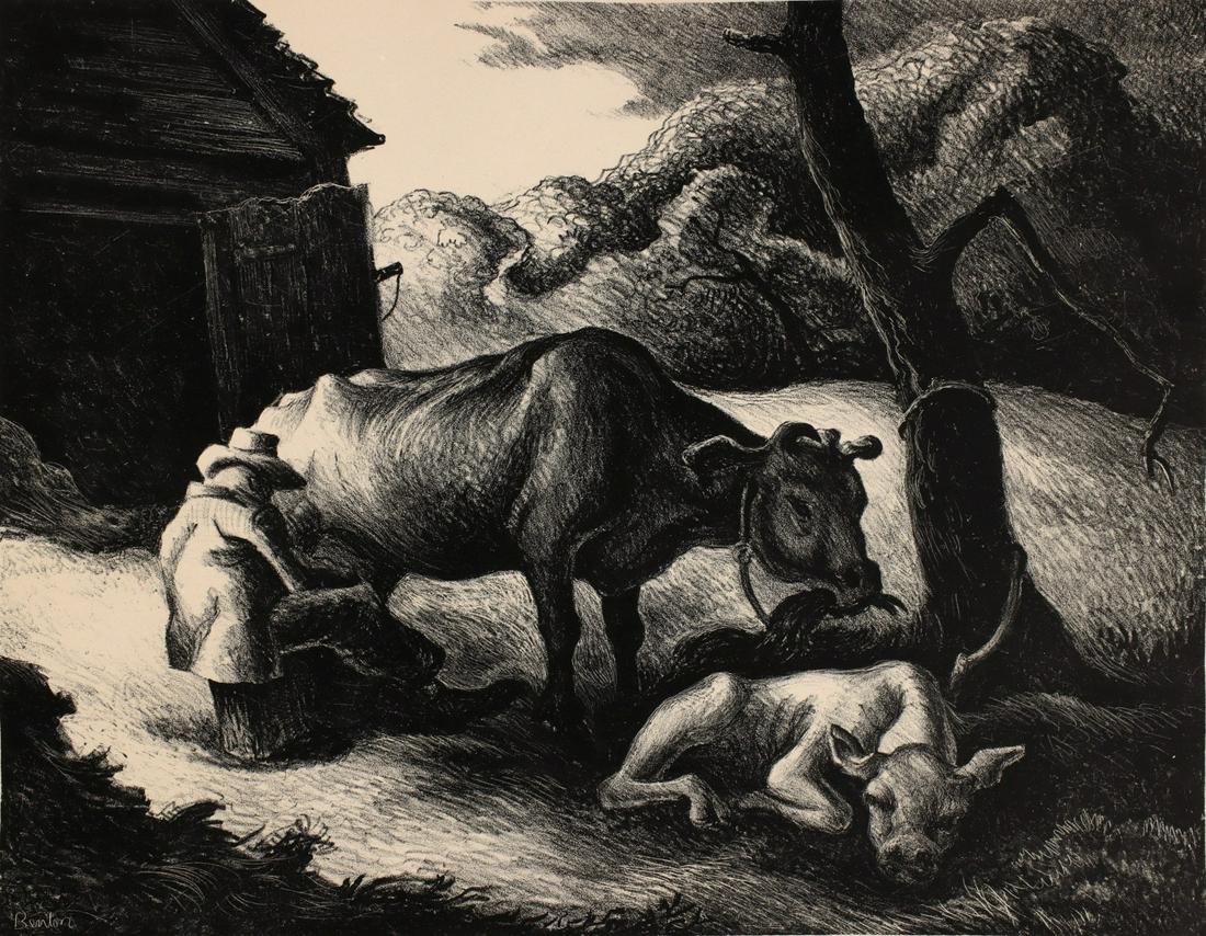THOMAS HART BENTON (1889-1975) PENCIL SIGNED LITHOGRAPH (1 of 13)