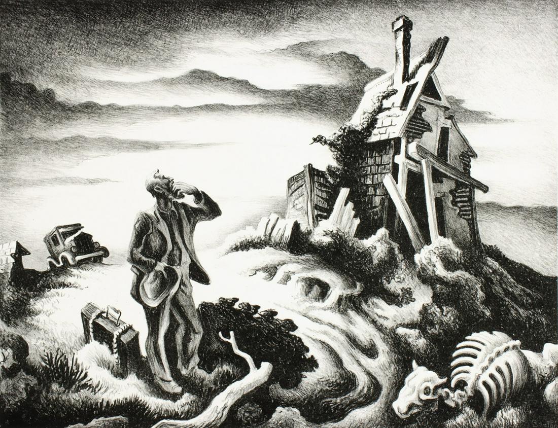THOMAS HART BENTON (1889-1975) PENCIL SIGNED LITHOGRAPH (1 of 10)