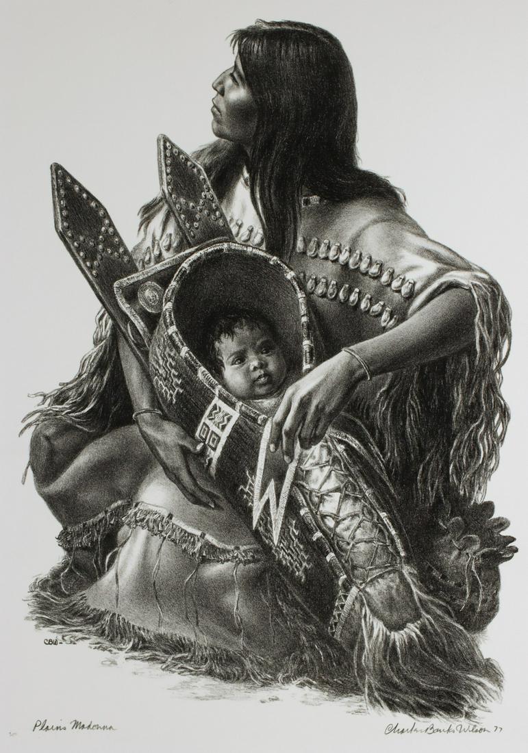 CHARLES BANKS WILSON (1918-2013) PENCIL SIGNED LITHO: Charles Banks Wilson (1918-2013) Plains Madonna 1977 The lithograph signed by the artist in pencil below the image lower right, titled lower left, from an edition of 300 prints. Sheet measures 22.5 x 