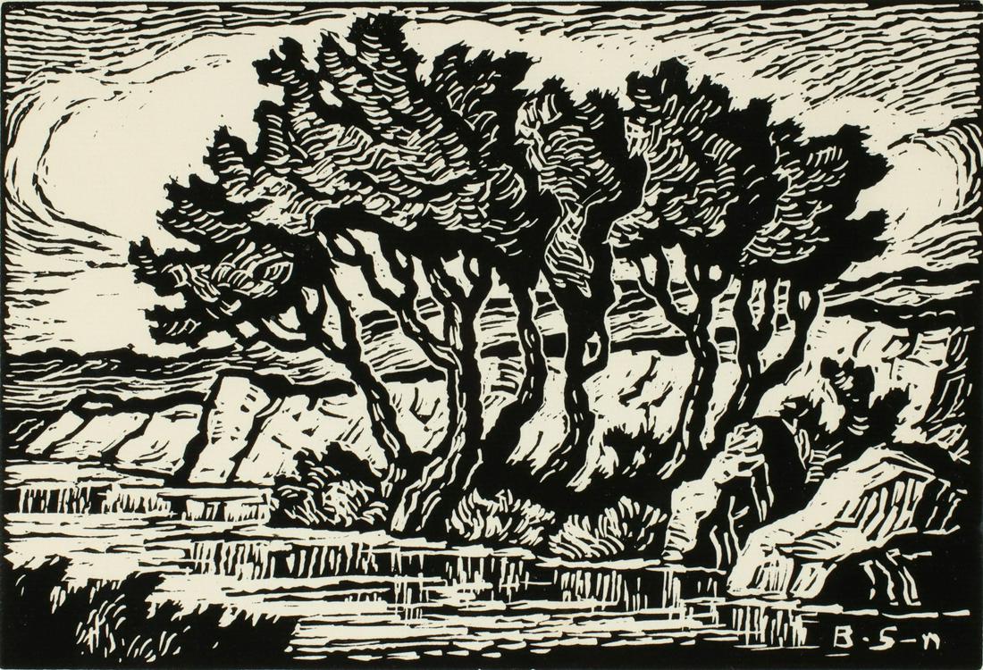 BIRGER SANDZEN (1871-1954) PENCIL SIGNED BLOCK PRINT (1 of 11)