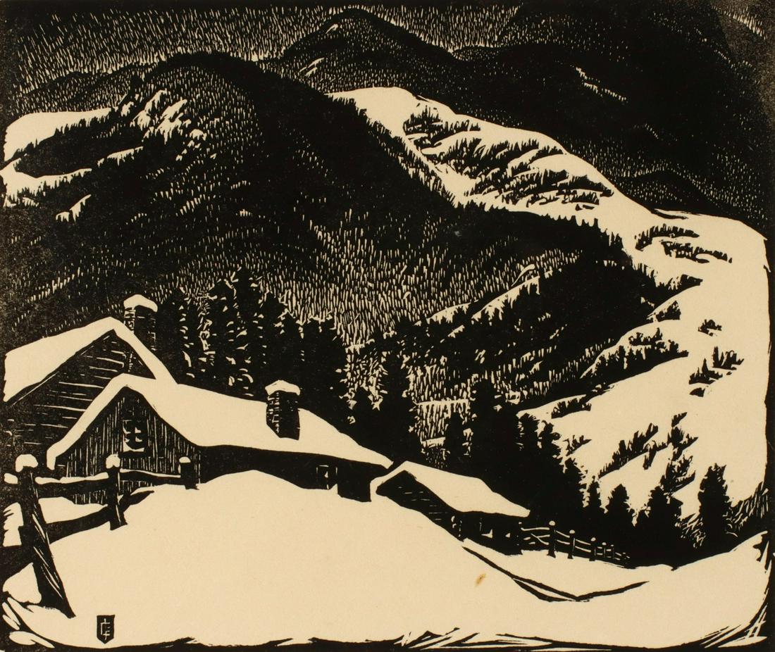 LLOYD FOLTZ (1897-1990) PENCIL SIGNED WOODBLOCK (1 of 12)