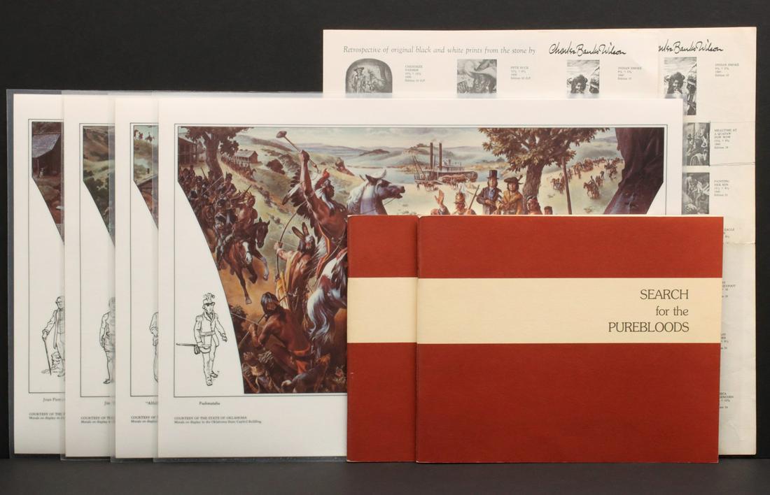 CHARLES BANKS WILSON SIGNED EXHIBITION CATALOGS: A collection of exhibition catalogs pencil signed by the artist along with other related collectibles. Measures 12 x 17.5 inches. We happily provide seamless in-house packing and shipping services on 