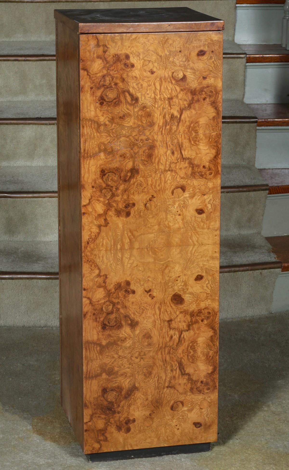 A LATE 20TH CENTURY CUSTOM CABINET WITH BURL VENEERS (1 of 6)