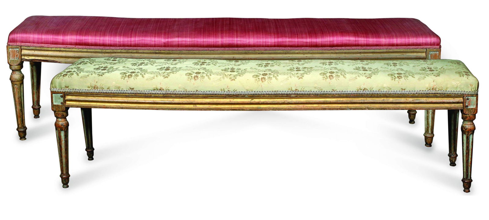 RARE PAINTED 18TH C. FRENCH LOUIS XVI PERIOD BANQUETTES (1 of 18)